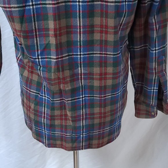 Vtg Pendleton Mens Medium Brown Stripe Long Sleeve Button Wool Flannel Shirt - Picture 9 of 12